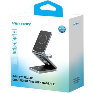 Зарядний пристрій Wireless 15W 3-in-1 Fast Charger Gray Vention (FGFH0) [405454]