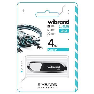 Флеш-накопичувач Wibrand USB 2.0 Aligator 4Gb Black (WI2.0/AL4U7B) [803558]