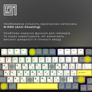 Клавіатура бездротова Epomaker TH80 SE 75% Budgerigar V2 Switch Hot-Swap (2.4G/BT/USB) RGB UA Black (TH80-SE-B-BV2) [614134]