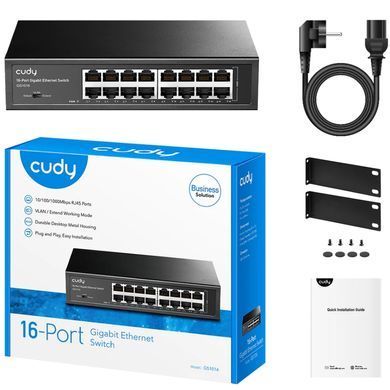 Комутатор Cudy GS1016, 16-Port Gigabit Metal Switch (GS1016_EU_V3.0) [401603]