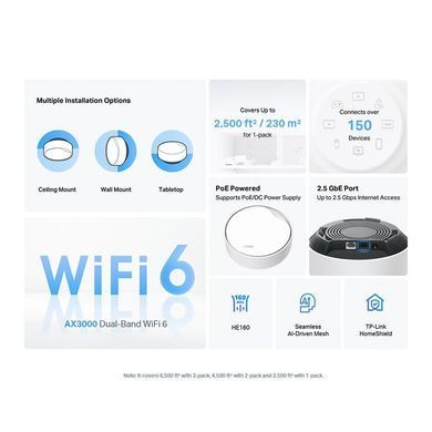 WiFi Mesh-система TP-Link Deco X50 PoE(1-pack) (DECO-X50-POE-1-PACK) [609585]