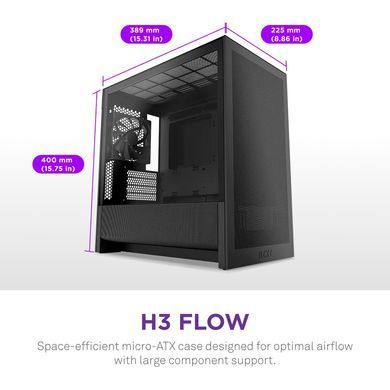 Корпус NZXT H3 Flow Black без БЖ (CC-H31FB-01) [616900]