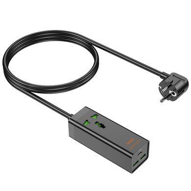 Мережевий подовжувач HOCO AC9A Talent PD30W(1C2A with 1 socket) desktop charger Black (6942007601634) [803584]