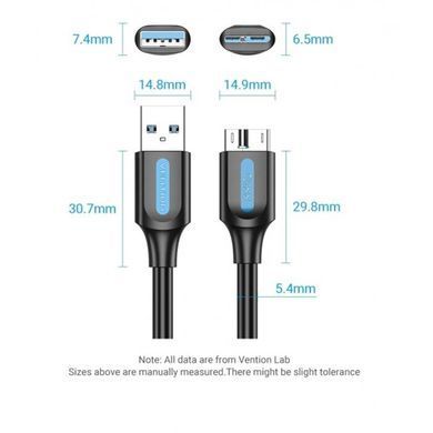 Кабель Vention USB - micro USB Type-B (M/M), PVC, Round nickel-plated, 0.5 м, Black (COPBD) [604010]