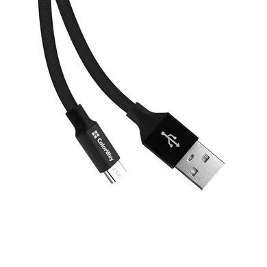 Кабель ColorWay USB - micro USB (M/M), 2.4 А, 0.25 м, Black (CW-CBUM048-BK) [603887]