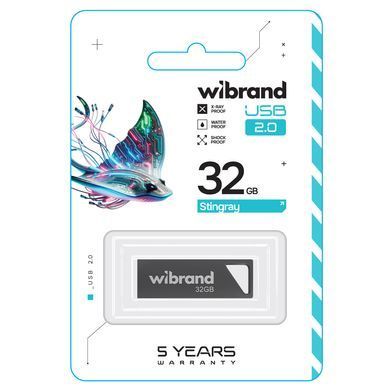 Флеш-накопичувач Wibrand USB 2.0 Stingray 32Gb Grey (WI2.0/ST32U5G) [803019]