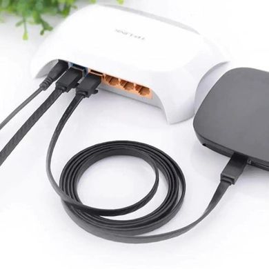 Мережевий кабель UGREEN Cat 6 U/UTP Lan Flat Cable 1m (Black) (UGR-50173) [804437]