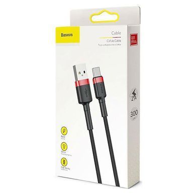 Кабель Baseus Cafule Cable USB For Type-C 2A 3m Red+Black (CATKLF-U91) [806502]