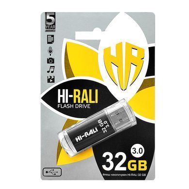 Флеш-накопичувач USB3.0 32GB Hi-Rali Rocket Series Black (HI-32GB3VCBK) [618589]