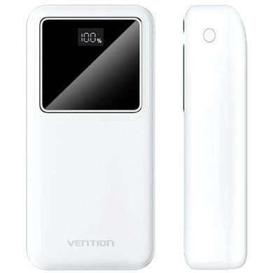 УМБ Vention 30000mAh 22.5W 3A, PD,QC3.0, Micro-USB,USB-C,2xUSB-A,LED Display White (FHMW0) [402225]