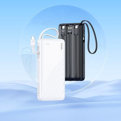 Зовнішній акумулятор HOCO J146 Night tide power bank with 4 cables (10000mAh) Black (6942007645898) [806579]