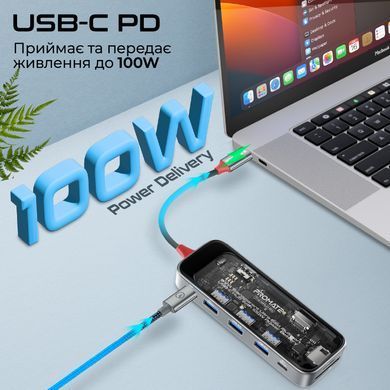 USB-хаб Promate USB Type-C 9-в-1 Grey (transhub-go) [605153]