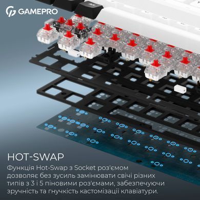 Клавіатура бездротова GamePro Asgard Valhalla White (MK210W Pro) [613232]