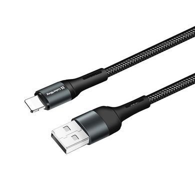 Кабель ColorWay USB - Lightning (M/M), nylon, 2.4 А, 1 м, Black (CW-CBUL045-BK) [618684]