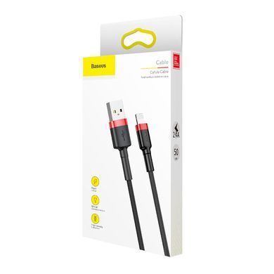 Кабель Baseus Cafule Cable USB For Lightning 2.4A 0.5m Red+Black (CALKLF-A19) [802298]