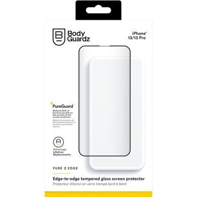 Захисне скло BodyGuardz Pure 2 Edge для Apple iPhone 13 / iPhone 13 Pro / iPhone 14 Black (SGGCM-APH61-9HG) [615271]