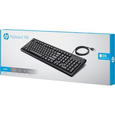 Клавіатура дротова HP 100, чорна (2UN30AA) [401028]