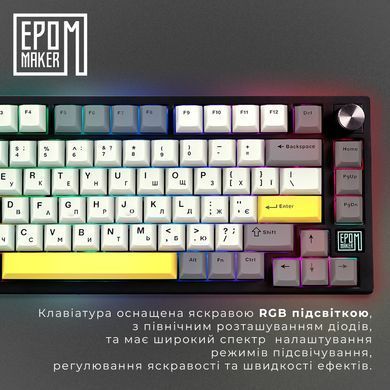 Клавіатура бездротова Epomaker TH80 SE 75% Budgerigar V2 Switch Hot-Swap (2.4G/BT/USB) RGB UA Black (TH80-SE-B-BV2) [614134]