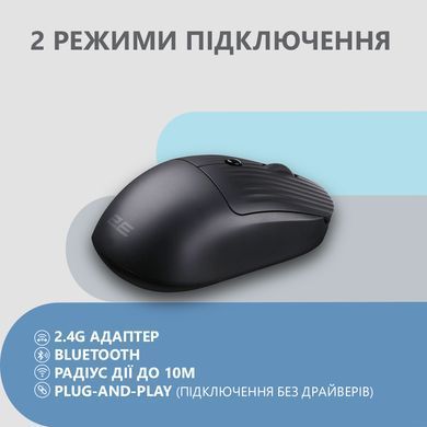 Миша 2E MF218 Silent, WL/BT, чорний (2E-MF218WBK) [104007]