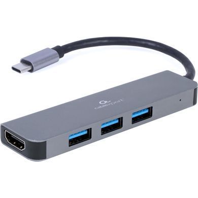 USB-хаб Cablexpert USB Type-C Grey 3-в-1 (A-CM-COMBO2-01) [608400]