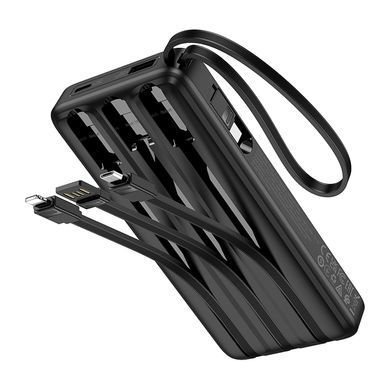 Зовнішній акумулятор HOCO J146 Night tide power bank with 4 cables (10000mAh) Black (6942007645898) [806579]