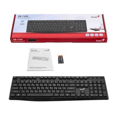 Клавіатура мембранна Genius KB-7200, 104key, WL, EN/UKR, чорний (31320002406) [103623]