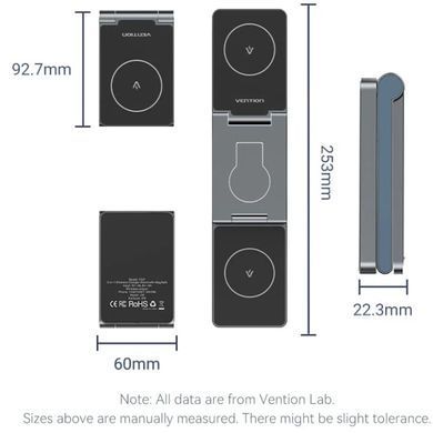 Зарядний пристрій Wireless 15W 3-in-1 Fast Charger Gray Vention (FGFH0) [405454]