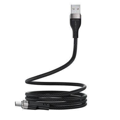 Кабель ACEFAST C11-04 USB to Type-C 3A, 1.2m, nylon + PVC, zinc connectors, Black (6974316280224) [802261]