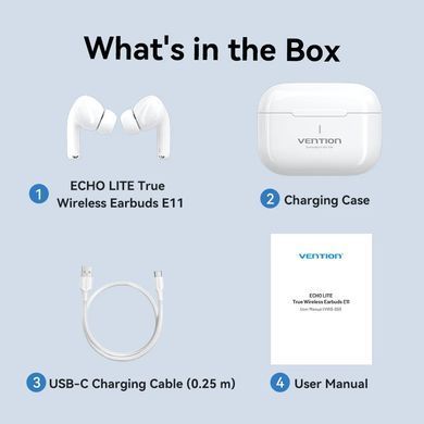 Навушники TWS Vention Elf Earbuds ECHO LITE E11 White (NBVW0) [404454]