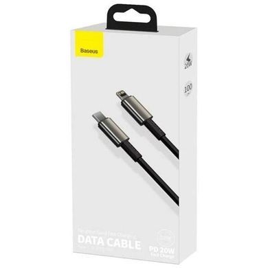 Кабель Baseus Tungsten Gold Fast Charging Data Cable Type-C to iP PD 20W 1m Black (CATLWJ-01) [804402]