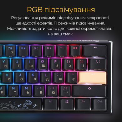 Клавіатура Ducky One 3 Mini Cherry MX Silent Red RGB UA USB Black (DKON2161ST-SUAPXCLAWSC1) [612542]