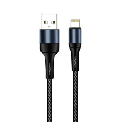 Кабель ColorWay USB - Lightning (M/M), nylon, 2.4 А, 1 м, Black (CW-CBUL045-BK) [618684]