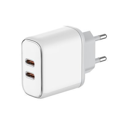 Мережевий зарядний пристрій ColorWay Power Delivery Port PPS USB (Type-C PD + Type-C PD) (40W) White (CW-CHS048PD-WT) [603352]