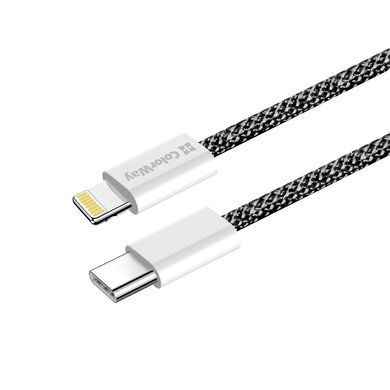 Кабель ColorWay Lightning + USB Type-C (M/M), 3.0 А, 1 м, Black (CW-CBPDCL061-BK) [604169]