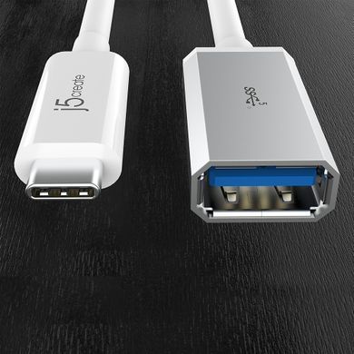 Адаптер J5create USB-C - USB (M/F), 0.1 м, White (JUCX05-N) [618216]