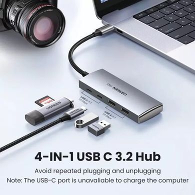 USB-хаб UGREEN CM480 USB-C to 2&times; USB 3.2+2&times;USB-C Adapter 10G (UGR-30758) [802760]