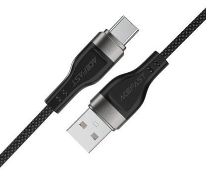 Кабель ACEFAST C11-04 USB to Type-C 3A, 1.2m, nylon + PVC, zinc connectors, Black (6974316280224) [802261]
