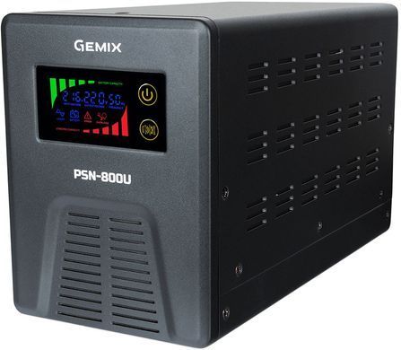 ДБЖ Gemix, 800VA/480W 12V/220V, 7/9/13A, 3*Schuko, без АКБ (PSN-800U) [400939]