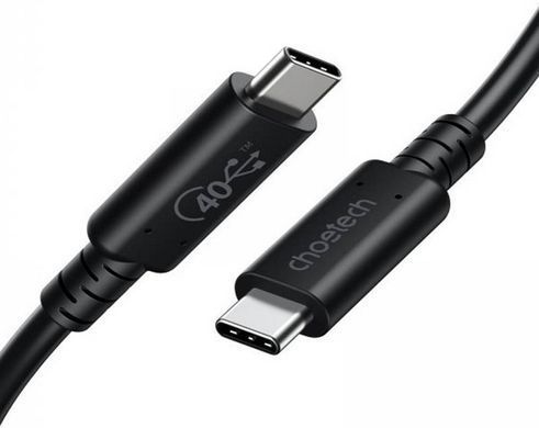 Кабель USB 4.0 Thunderbolt Type-C M-M, 0,8 м, 240W Gen 3, 40Gbps 8K@60Hz Choetech (XCC-1028) [405431]