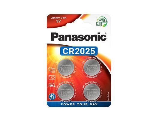 Батарейка Panasonic літієва CR2025 блістер, 4 шт. (CR-2025EL/4B) [113421]