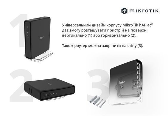 Бездротовий маршрутизатор Mikrotik hAP AC2 (RBD52G-5HACD2HND-TC) [609435]