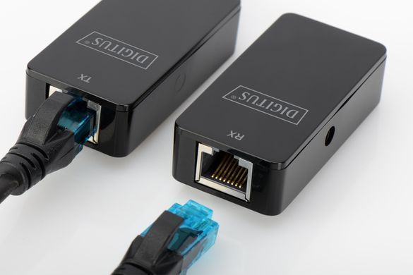 Подовжувач DIGITUS USB, USB 2.0, для використання з кабелем Cat5/5e/6 UTP, STP або SFT, до 50 м, чорний (DA-70141) [108535]