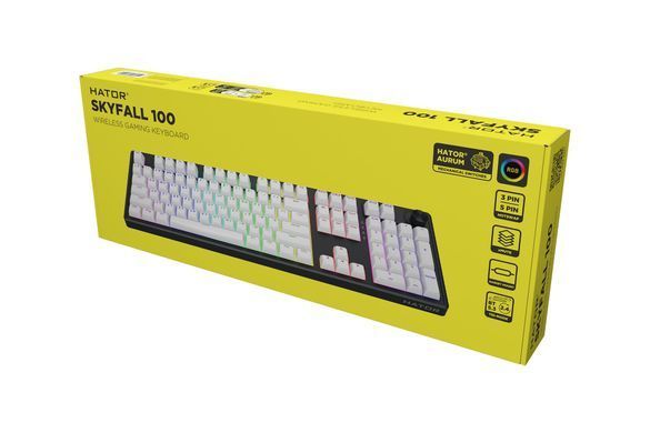 Клавіатура бездротова Hator Skyfall 100 Wireless Black/White (HTK3100UA) [617734]
