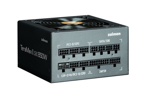 Блок живлення Zalman Teramax II SE (850W) 89%, 80+ Gold, 120мм, 1xMB 28pin (18+10), 2xCPU(4pin+ 4pin), 3xMolex, 12xSATA, 4xPCIe 8pin(6+2), 1xPCIe GEN5 16pin, Fully Modular (ZM850-TMX2SE) [109633]