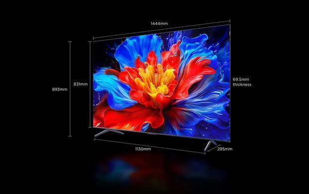 Телевізор 65" TCL QLED 4K 144Hz Smart Google TV Titan ONKYO sound (65P81K) [114184]