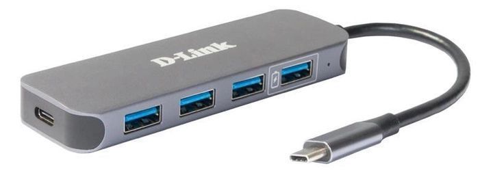 USB-Концентратор D-Link 3xUSB3.0, 1xUSB3.0 (Швидка зарядка), 1xUSB-C/PD, USB-C (DUB-2340) [108810]