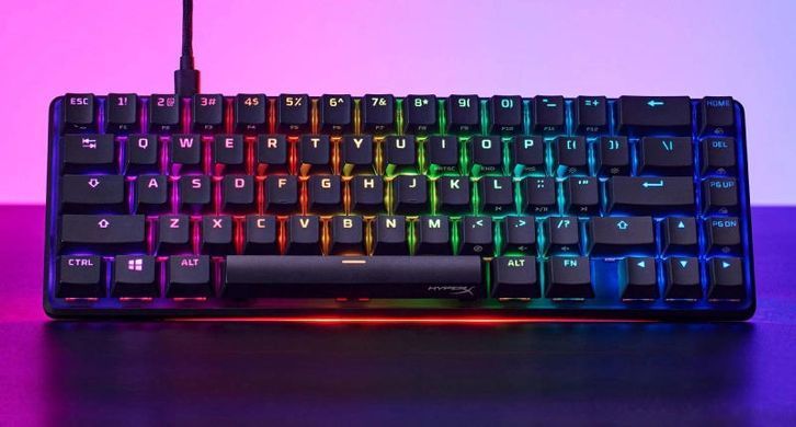 Клавіатура механічна HyperX Alloy Origins 65 67key, Red, USB-A, EN/UA, RGB, чорний (4P5D6AA) [103725]