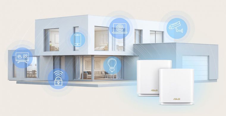 Система WiFi-Mesh ASUS ZenWiFi XT9 AX7800, 3xGE LAN, 1x2.5GE WAN, 1xUSB 3.2, 2 мод, чорний (90IG0740-MO3B30) [104555]