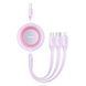 Кабель Baseus Bright Mirror 2 Series Retractable 3-in-1 Fast Charging Data Cable USB to M+L+C 3.5A 1.1m Purple (CAMJ010005) [802621], фото 1