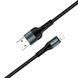 Кабель ColorWay USB - Lightning (M/M), nylon, 2.4 А, 1 м, Black (CW-CBUL045-BK) [618684], фото 3
